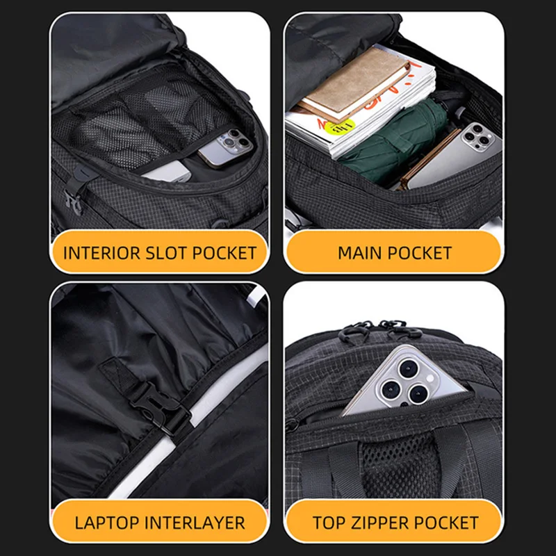 Mochila de senderismo 45L, mochila de Camping resistente al agua, deporte al aire libre, viajes, escalada para hombres y mujeres, mochila universitaria con personalidad - imagen 5