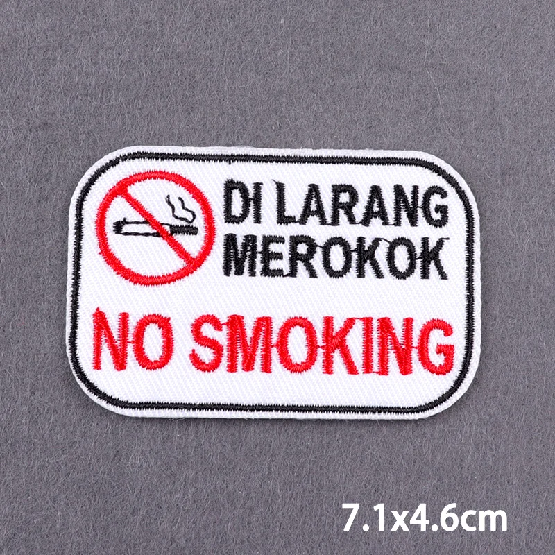 Parche de señal de advertencia de peligro, parches para planchar para ropa, parches bordados DIY en ropa, apliques de costura, parche Fusible - imagen 4