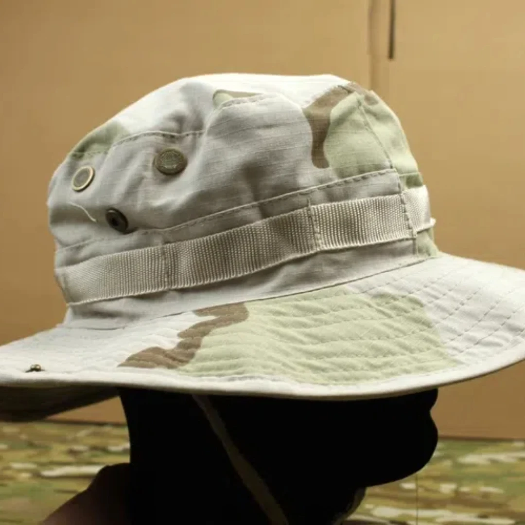 Gorra de ala redonda táctica de viaje de montañismo, gorra de tres arenas, sombrero de Safari, sombra al aire libre - imagen 2