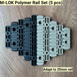 Carril guía de nailon Element MLOK con tiras de madera en forma de pez, riel guía metálico ajustable de 20 mm con diseño de espina de pescado.