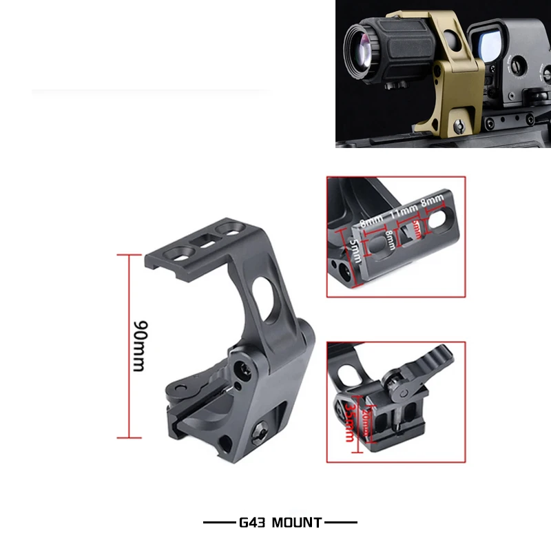 Soporte táctico de Metal Universal para Micro montaje Original H1 H2 T1 T2 CompM5 ROMOE 5 Rifle punto rojo Picatinny - imagen 4