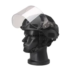 Casco táctico MICH AF con máscara facial y lente protectora