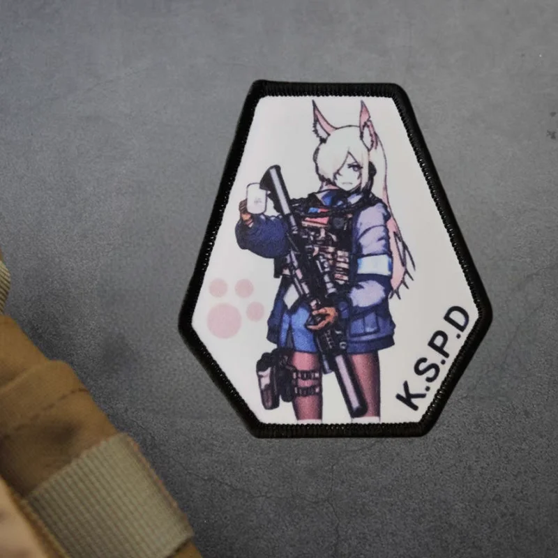 Parche con estampado de Chica de Anime, brazalete decorativo táctico con gancho y bucle, insignia de moral, pegatinas para mochila, parches DIY para ropa - imagen 5