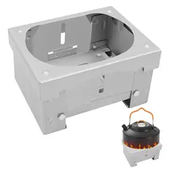 Juego de estufa plegable, aparato de cocina de combustible sólido, estufa portátil para mochilero con soporte estable y cortavientos para acampar al aire libre