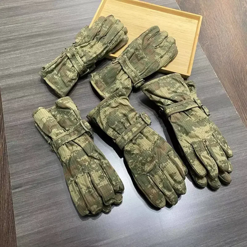 Guantes tácticos con forro polar térmico impermeable a prueba de viento, guantes de conducción al aire libre de otoño e invierno, camuflaje turco para ciclismo y caza - imagen 3