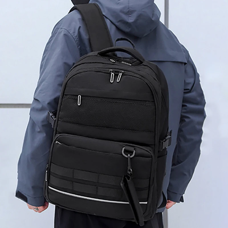 Mochila para hombre, bolsa de ordenador de negocios, mochila escolar para estudiantes, bolsillo multifuncional de gran capacidad, bolsas para viajes al aire libre, Camping y senderismo - imagen 2