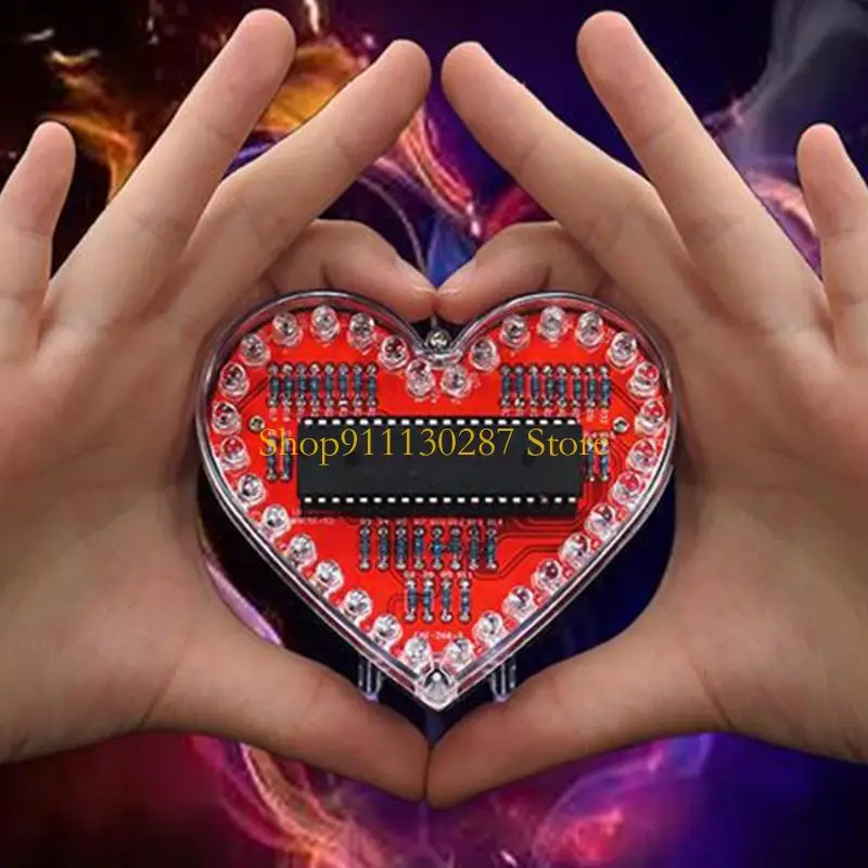 Placa circuito corazón J1HC para electrónica, soldadura potencia ampliable para principiantes, 5V