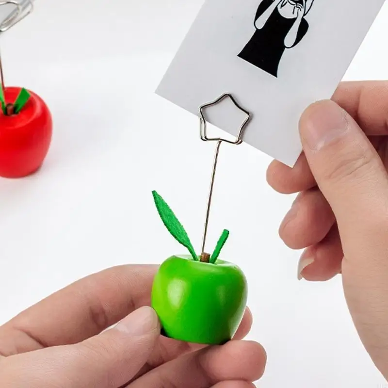Clip para notas y fotos con base madera, abrazadera metálica - imagen 2