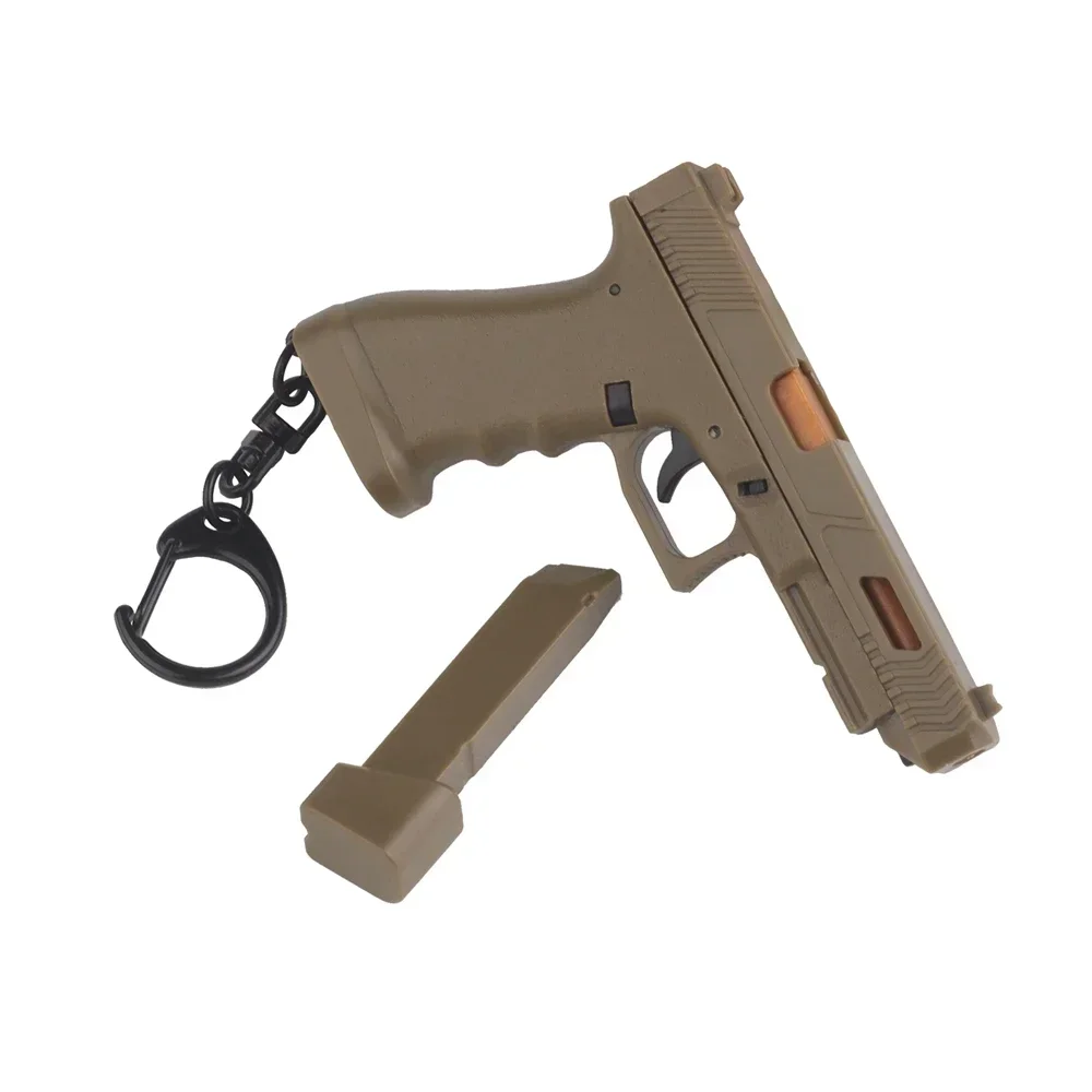 LLavero táctico con forma de pistola para hombre, Mini adornos portátiles, modelo de pistola, colgante, llavero G34, llaveros, juguetes de tendencia, regalo - imagen 4