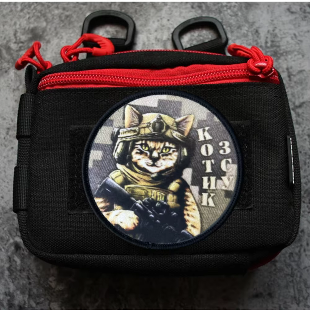 Parche táctico de moral gato luchador con velcro para mochila - imagen 4