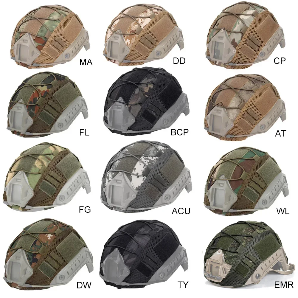 Funda táctica para casco para MH PJ BJ, funda para casco Militar rápido, cordón elástico ajustable, funda para casco Airsoft de Paintball, talla M/L - imagen 5