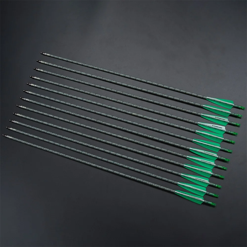 Toparchery 31,5 "columna vertebral 500 flechas de tiro con arco de carbono patrón de nube elegante tiro al objetivo para flechas de arco compuesto recurvo - imagen 4