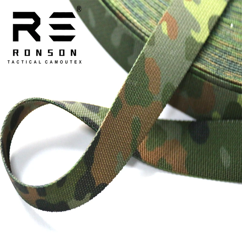 Cinta de correas de 5 metros y 10 metros, mochila táctica Molle, cinturón, correa para el hombro, bricolaje, Flecktarn, punto alemán/manchas de nieve, camuflaje - imagen 5