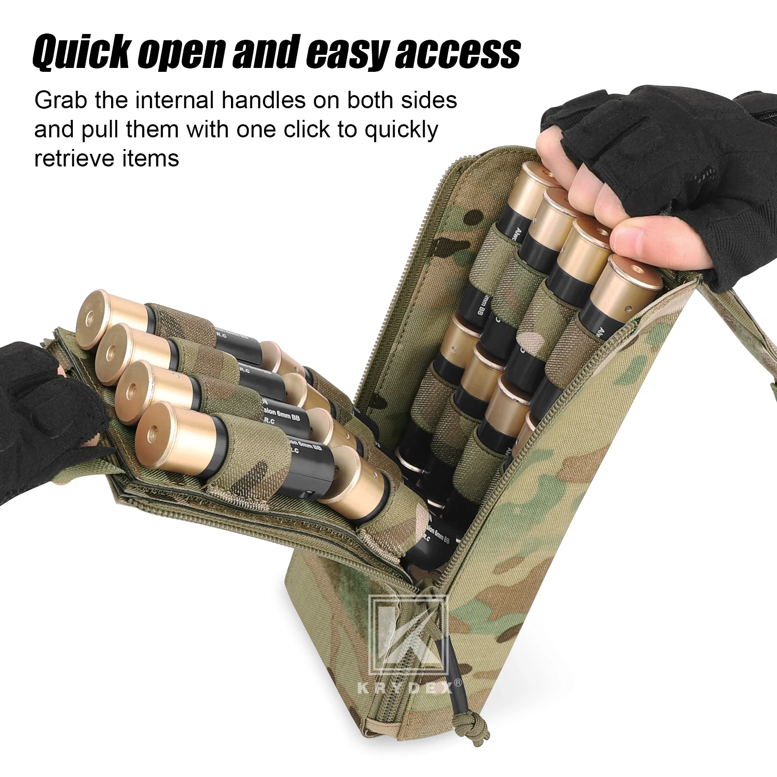 KRYDEX-soporte para cartuchos de escopeta, 24 balas, gancho táctico, bolsa para cartuchos, 8 calibre, 12 calibre, bolsa para munición Molle, accesorios de caza - imagen 3