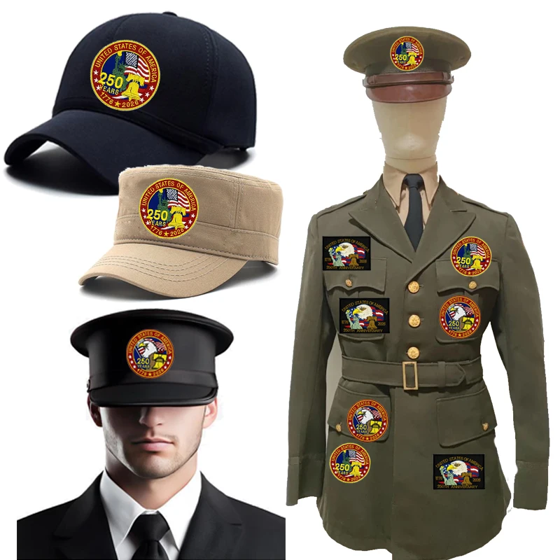 Parche bordado tipo velcro Estatua de la Libertad y águila para coser