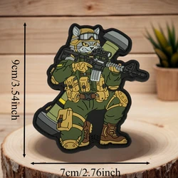 Attack Cat Parche táctico PVC 3D gato verde militar para mochilas