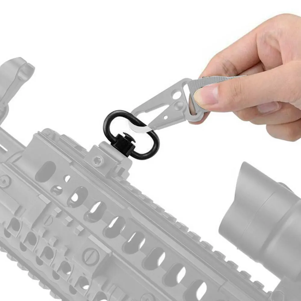 Adaptador de botón giratorio de eslinga de alta resistencia, punto de amarre de rotación QD, accesorios de caza de 1,25 pulgadas, 1 unidad/2 unidades/lote - imagen 5