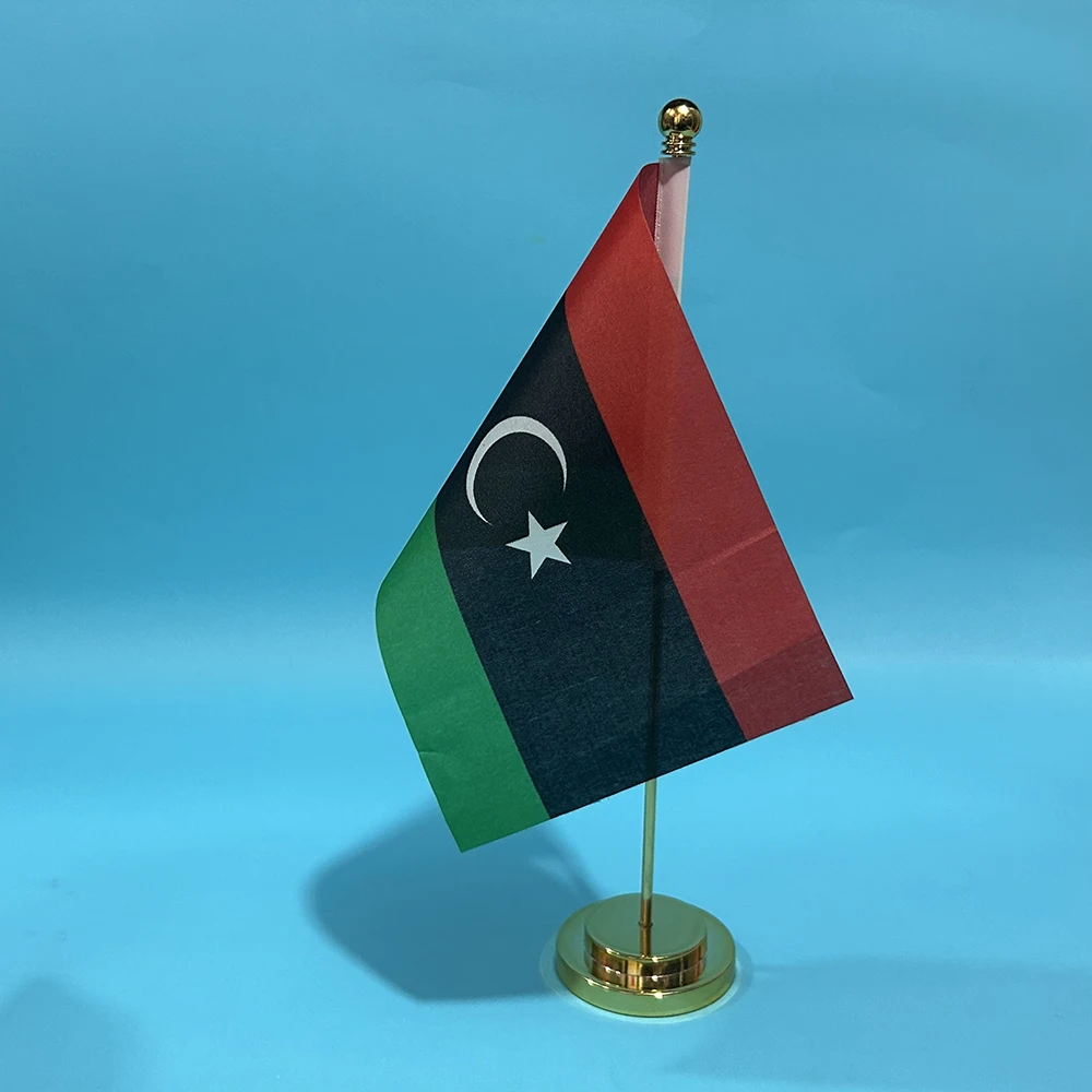 Bandera de Sky Libya escritorio pequeña nacional poliéster adornos - imagen 3