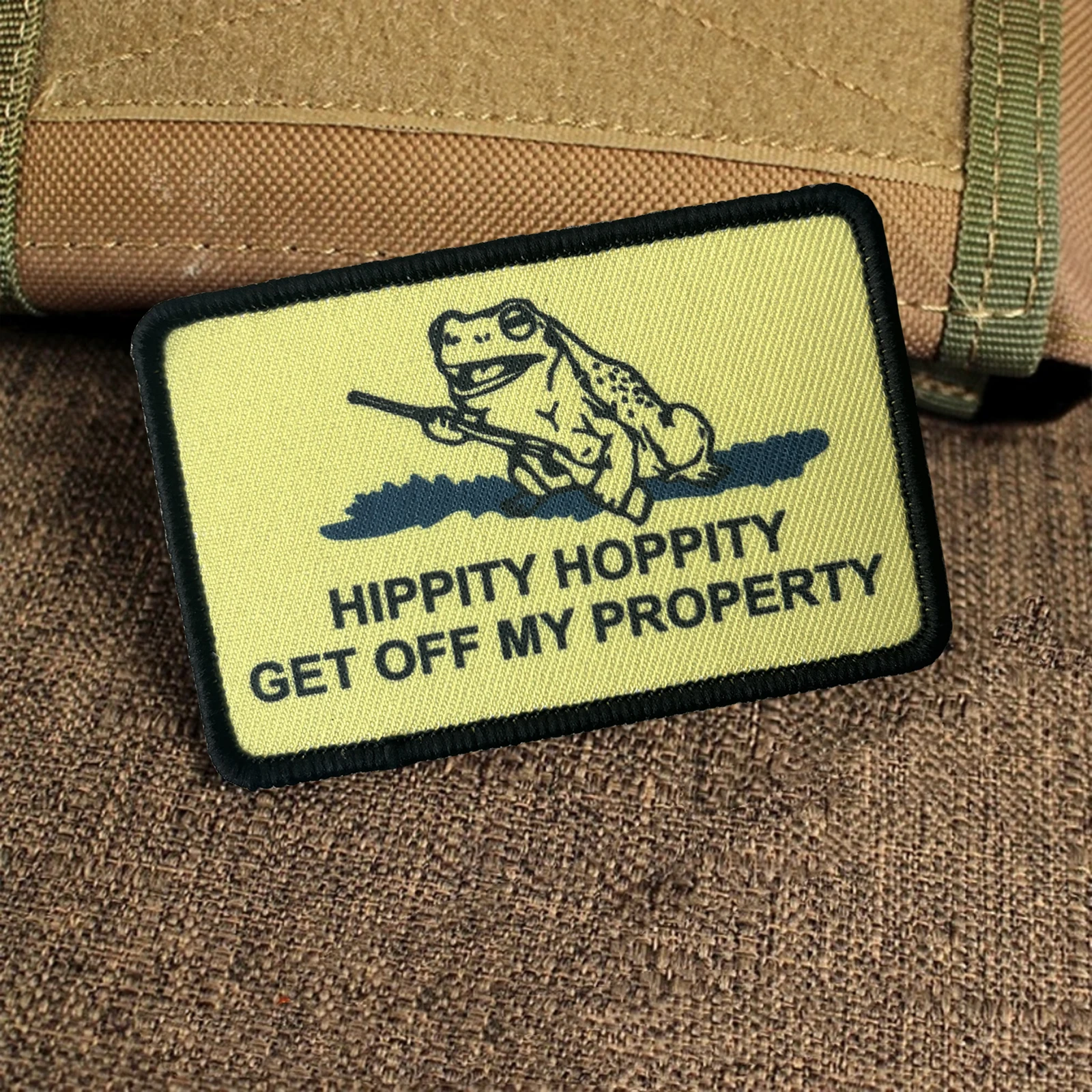 Deje mi territorio rápidamente parches tácticos gancho y bucle Meme parche de bandera insignia de moral del ejército militar pegatinas para mochila