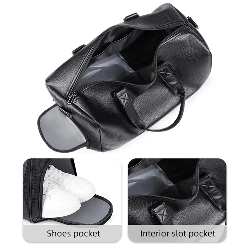 Bolsa de gimnasio para Fitness, zapatos de bolsillo para exteriores, equipaje de viaje de corta distancia, bolsos de hombro tipo bandolera, bolso grande de fin de semana para viaje de negocios - imagen 5