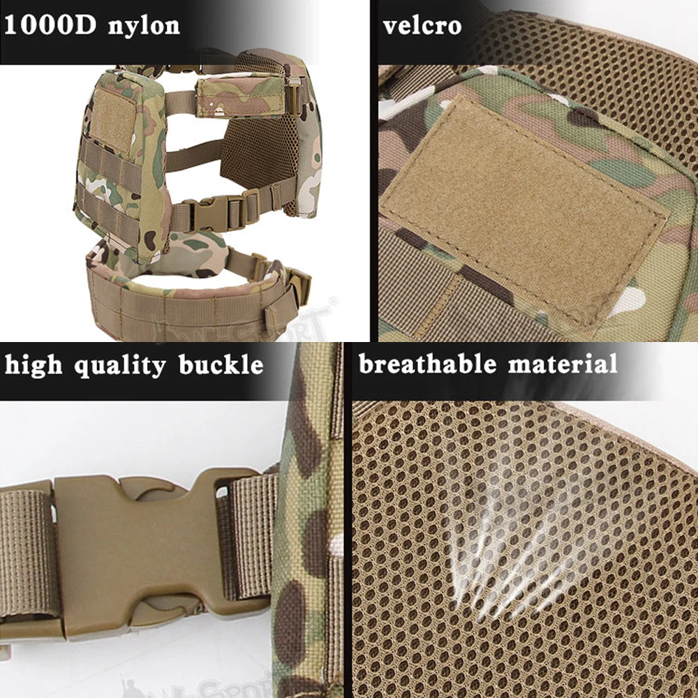 Chaleco táctico para niños MOLLE, portador de placa de entrenamiento de combate especial, pretina de liberación rápida CS Wargame, chaleco para niños, equipo de protección - imagen 5