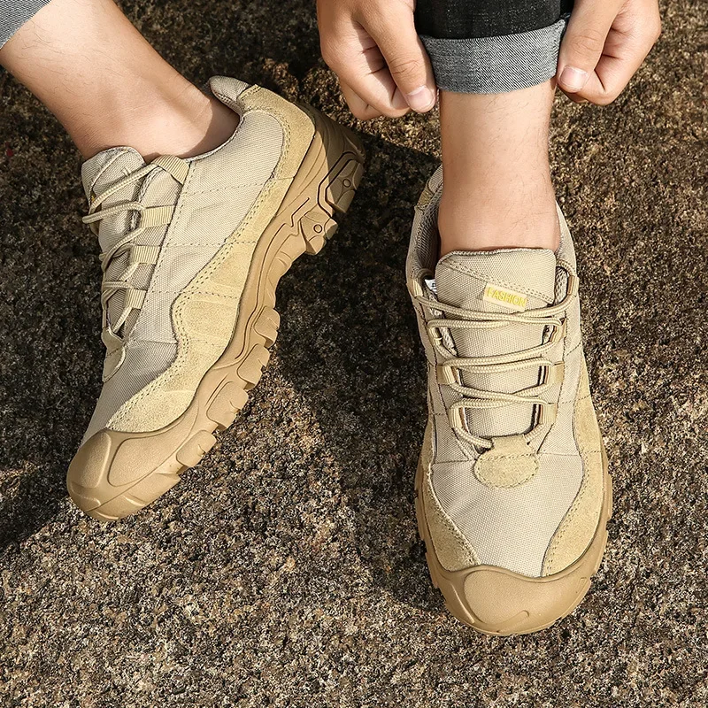 Otoño hombres zapatos de senderismo al aire libre combate militar táctico impermeable transpirable ejército entrenamiento zapatillas antideslizantes zapatos de Trekking - imagen 4