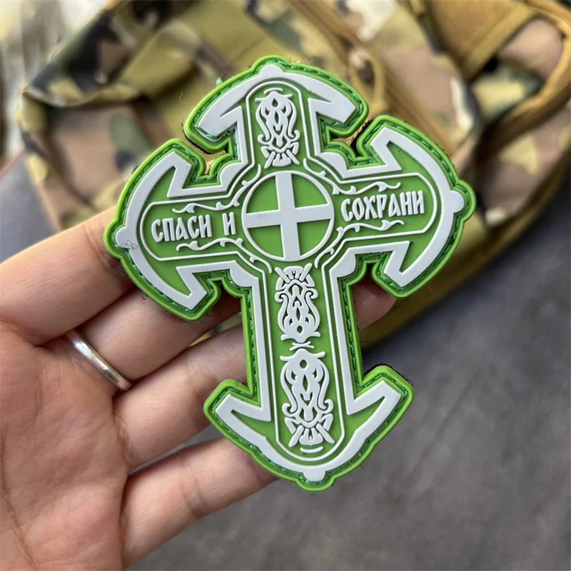 Parche de PVC 3D "Bless You" para ropa, insignia de moral táctica, parche militar con gancho, pegatinas para mochila - imagen 5