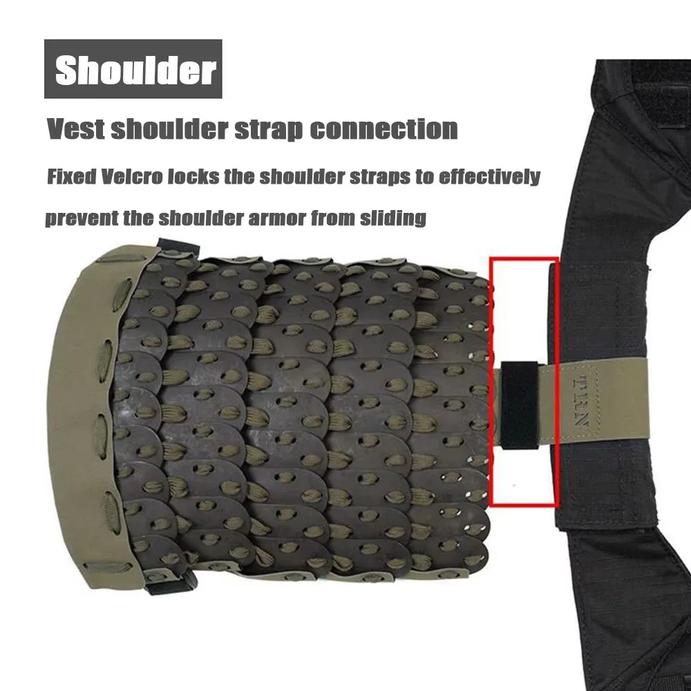 Conjunto de armadura de escala de dragón táctico con hombreras, protector de ingle, falda, armadura, Protector de combate samurái de caballero Medieval - imagen 4