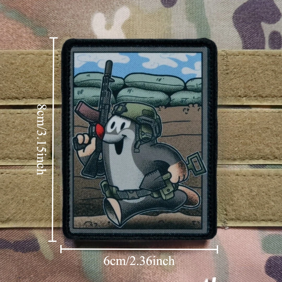 Parche de insignia de moral de operador Crot Krtek, brazalete táctico, mochila, parches militares de gancho y bucle, pegatina impresa - imagen 2