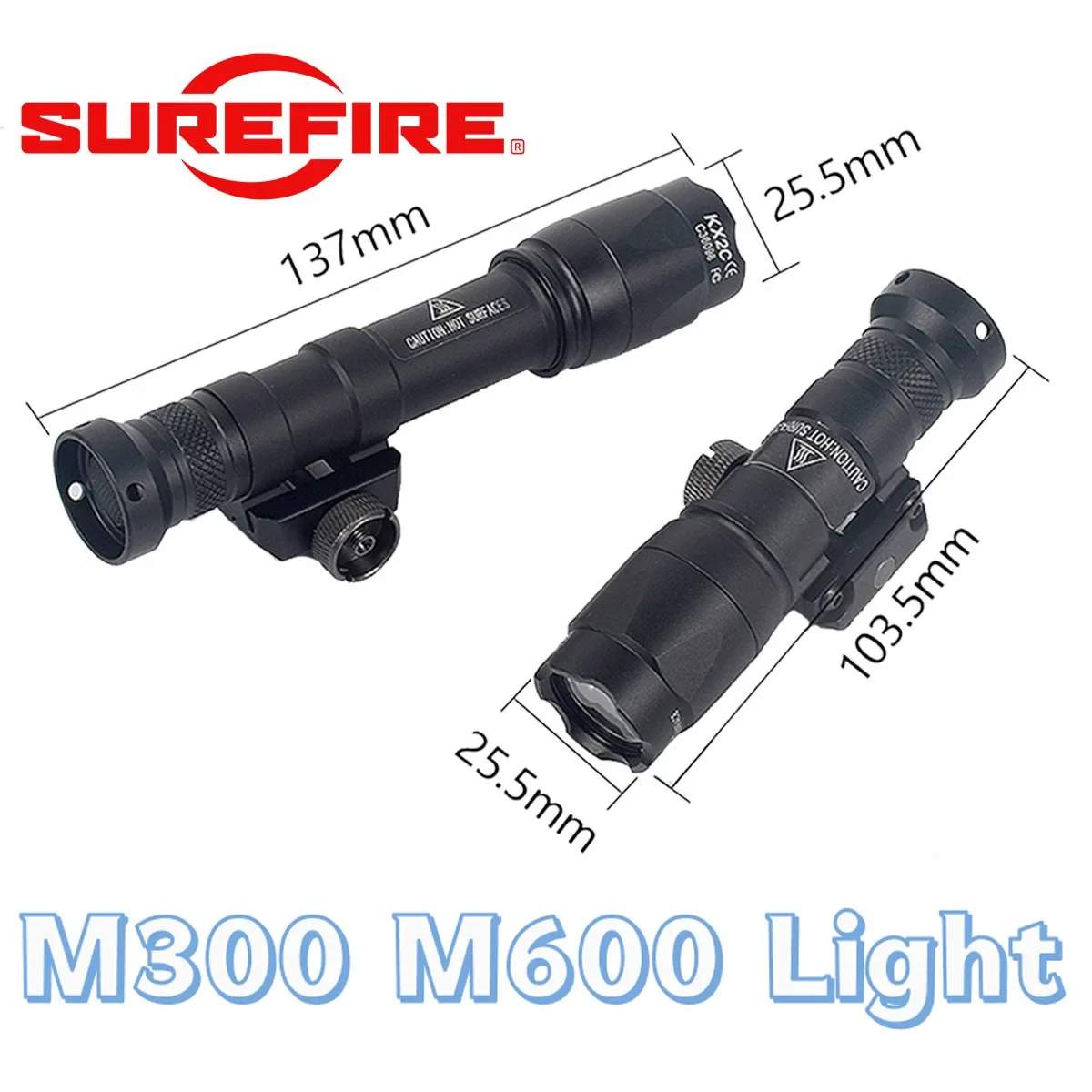 Linterna táctica Airsoft M300 M300C SF compatible con riel de 20MM montaje MLOK Base KEYMOD arma caza explorador pistola LED Mini luz - imagen 4