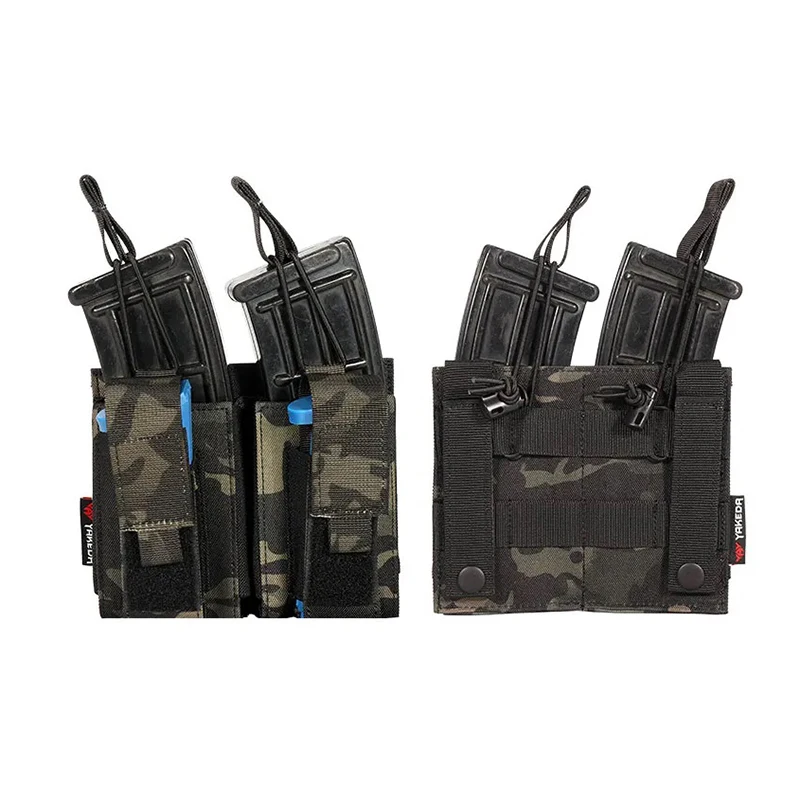 YAKEDA bolsa táctica doble para revistas Molle 5,56mm 9mm bolsa para revistas de entrenamiento de equipo táctico accesorios tácticos bolsa Mag