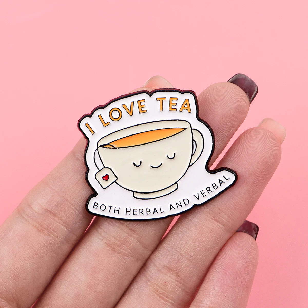 Pin esmaltado taza de té con frase divertida – Broche para solapa - imagen 5