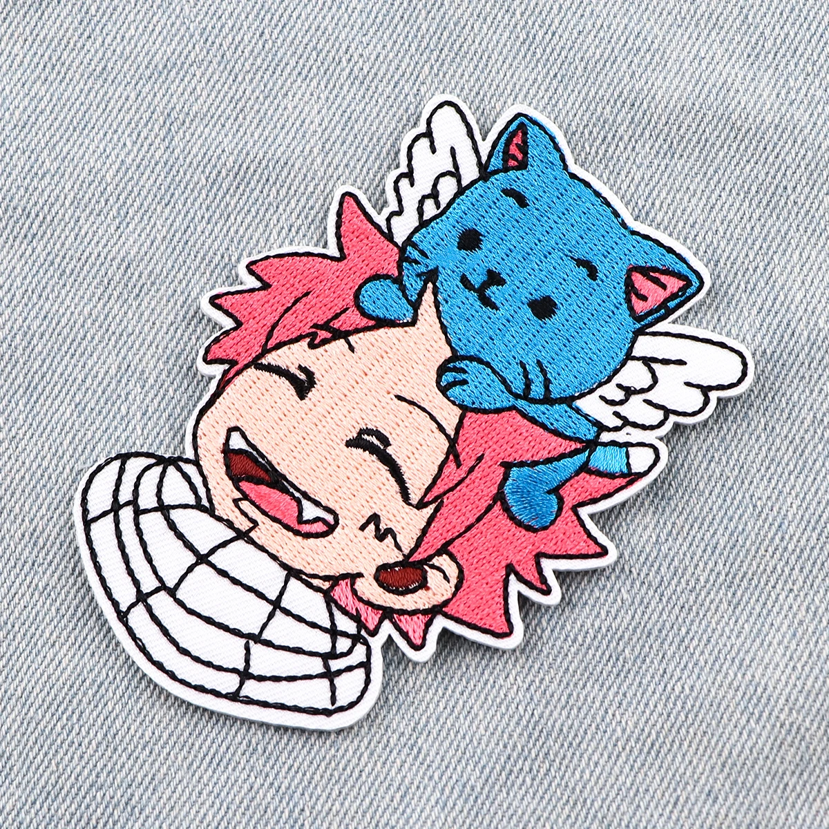 Parches de gato de Anime para ropa, parches bordados de Manga, Parche de planchado para mochila, insignia adhesiva - imagen 3