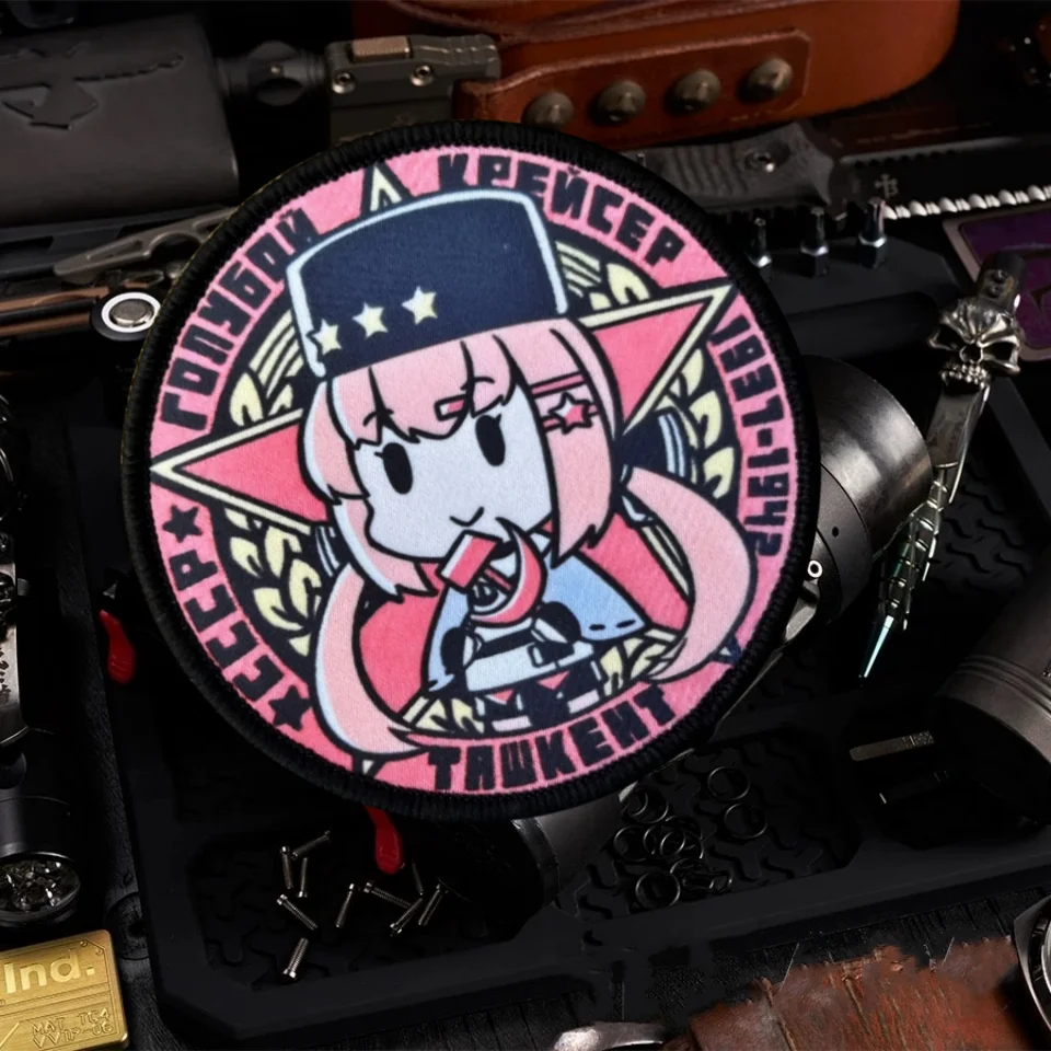 Insignia táctica K3 Tank Girl, parche de gancho y bucle con estampado periférico de animación, brazalete militar de moral, accesorios para mochila, pegatina