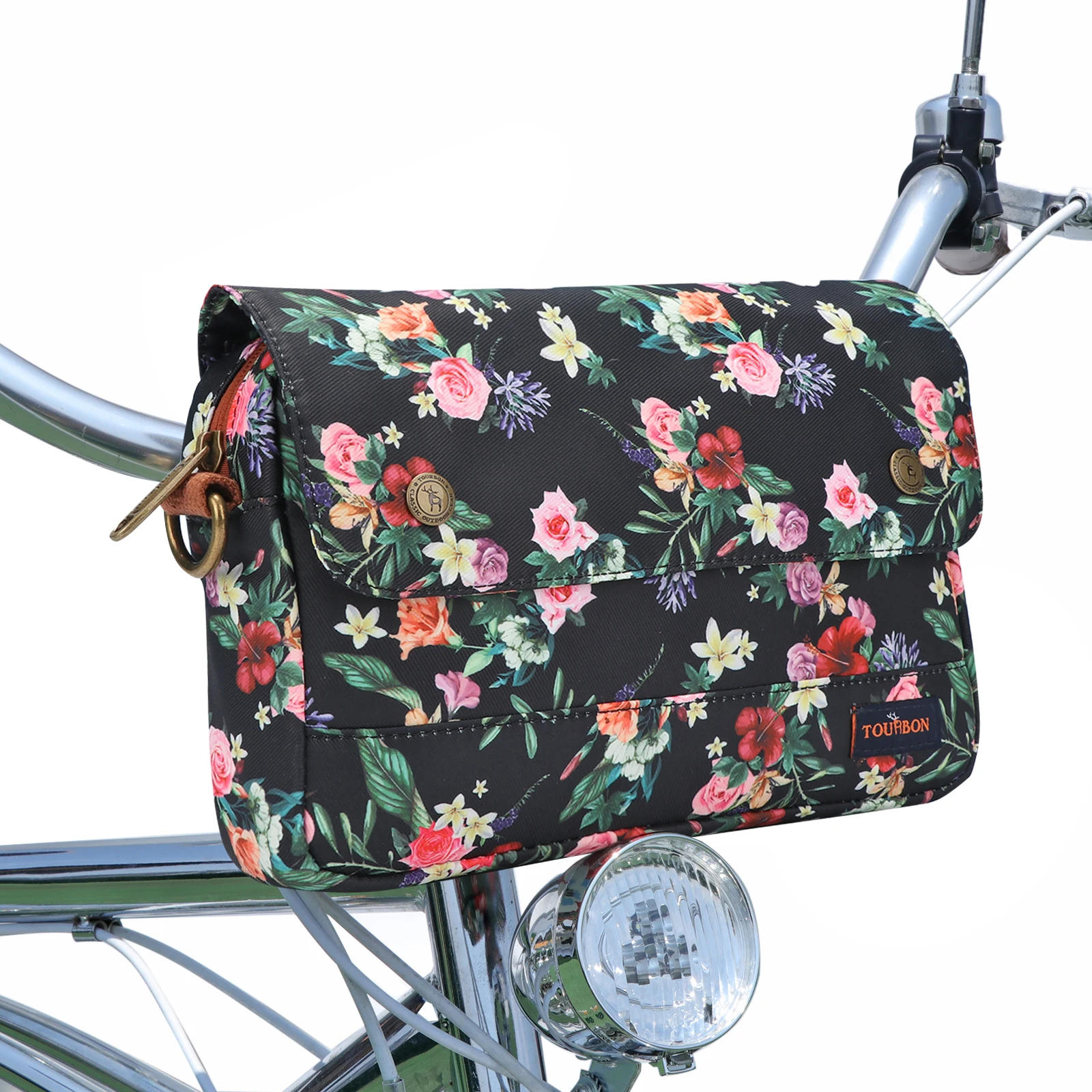 Tourbon-Bolsa de manillar de bicicleta de lona encerada Vintage, bolsa de almacenamiento para cuadro de bicicleta, accesorios de ciclismo al aire libre - imagen 2