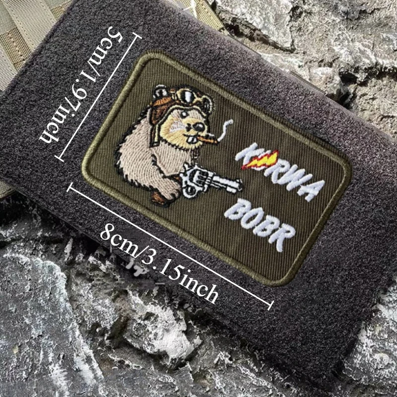 BOBR parche de ricino insignia de moral táctica bordado militar gancho y bucle mochila ropa accesorios decorativos pegatina brazalete - imagen 4