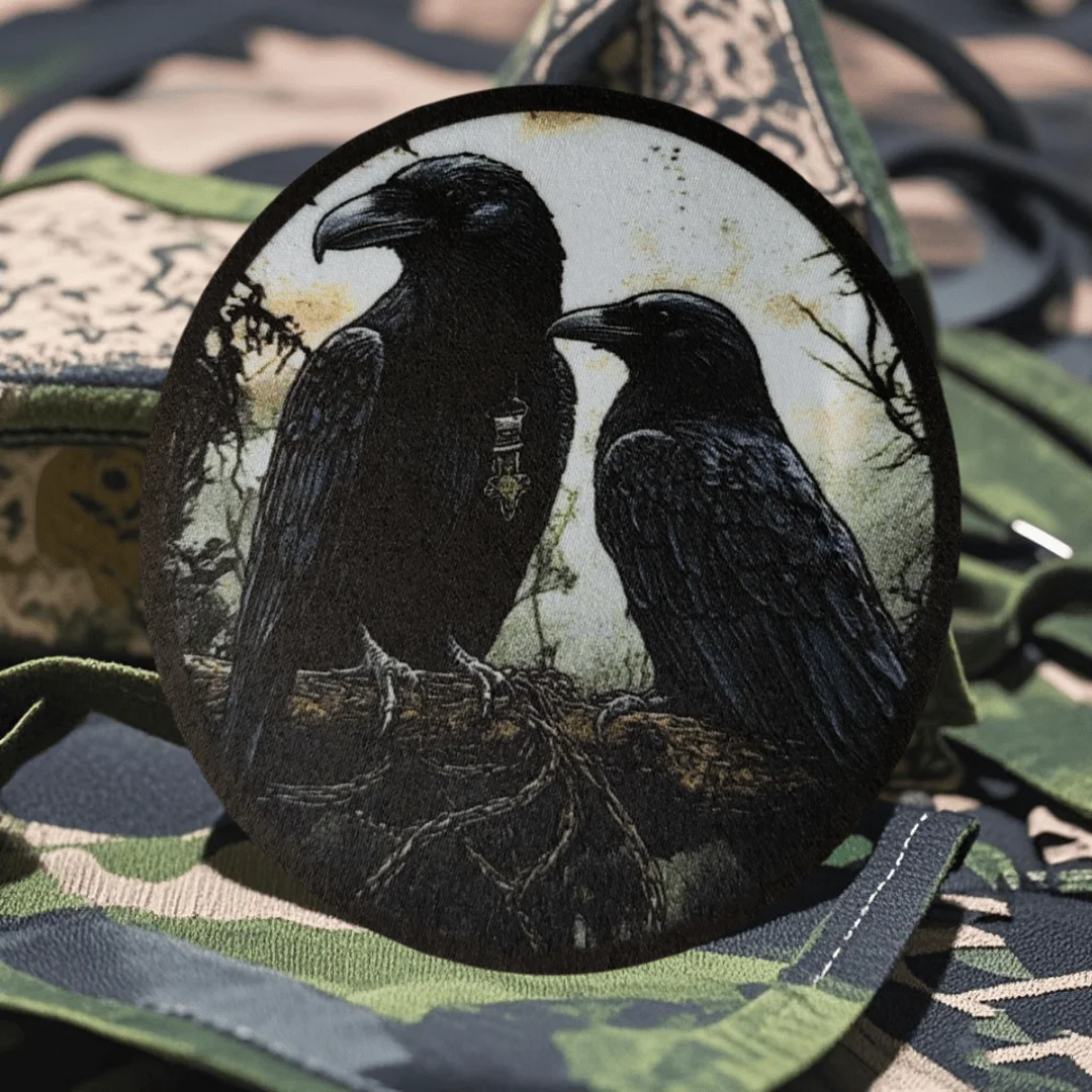 Parche táctico de cuervo para ropa, brazalete de cuervos militares, insignia de moral impresa, parches, apliques de combate Klett, pegatinas para mochila - imagen 5