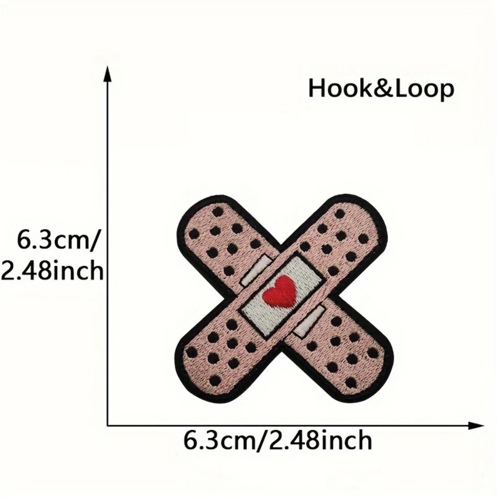 parches velcro mochila tácticos de bordados Parche de Velcros divertido y bonito "BANDAGE-AID", insignia bordada con cierre de gancho y bucle de moral para mochila táctica Molle, gorras, bolsa - imagen 4