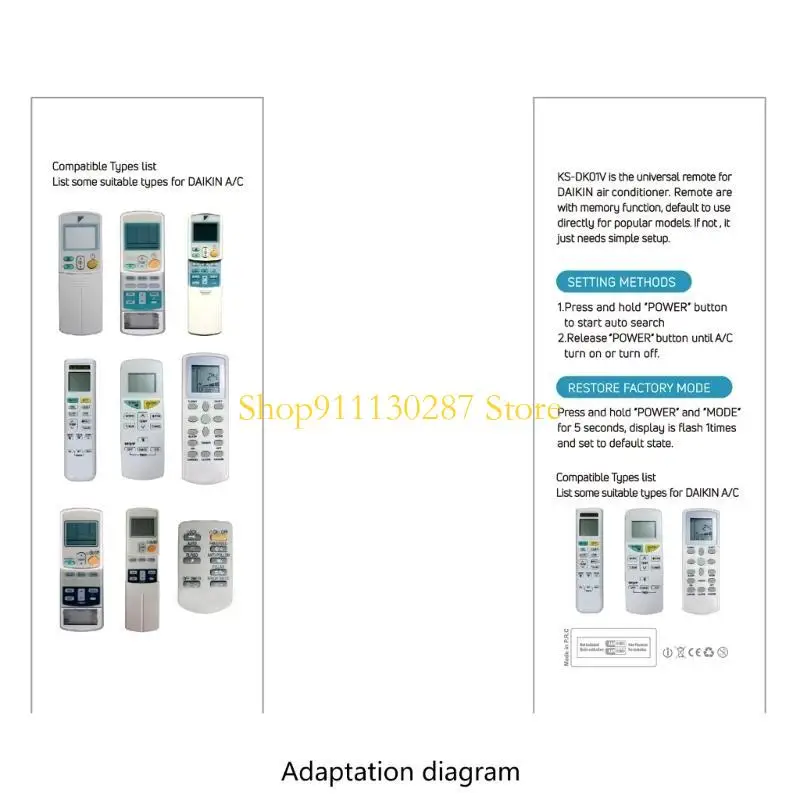 Reemplazo control remoto universal J1HC para aire acondicionado Daikin ARC423A1 - imagen 5