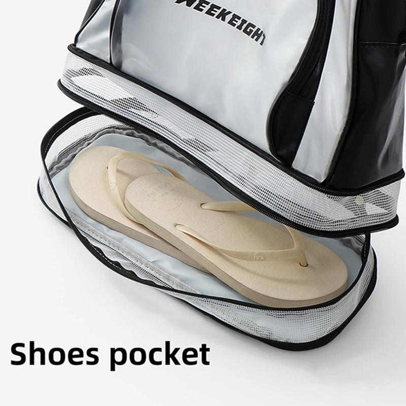 Bolsa de playa para natación, bolso de hombro transparente de PVC para navegación a la deriva, surf, bolsillo para zapatos, bolso de viaje al aire libre, paquete deportivo seco y húmedo - imagen 4