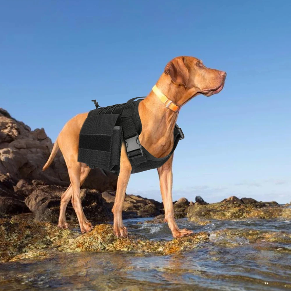 Chalecos tácticos para perros, ropa para perros, arnés de carga de entrenamiento, chaleco Molle de rescate para perros, arnés con bolsa Molle - imagen 5