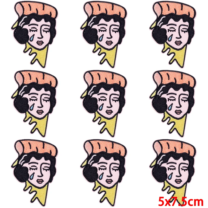 Parches para ropa Punk Hip Hop, parches termoadhesivos bordados, insignias de rayas de costura DIY, 10 unidades por lote - imagen 5