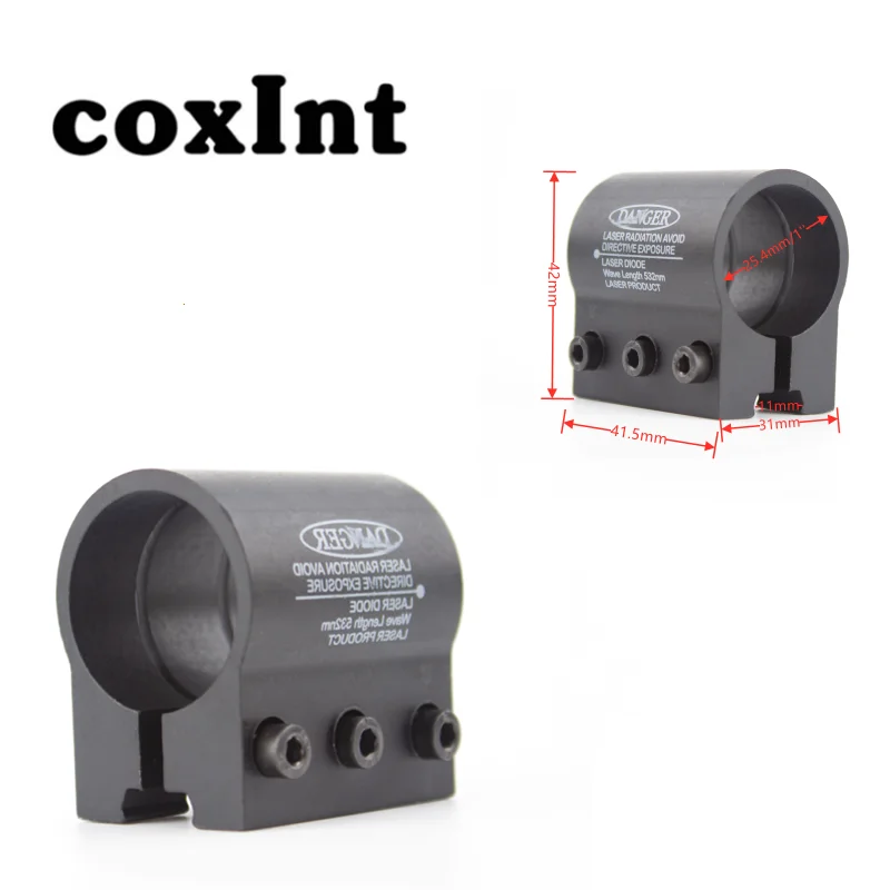 Clip de riel de Metal Universal, montaje de riel táctico de 1 "pulgadas, anillo de 25,4mm, abrazadera de montaje para linterna de Metal