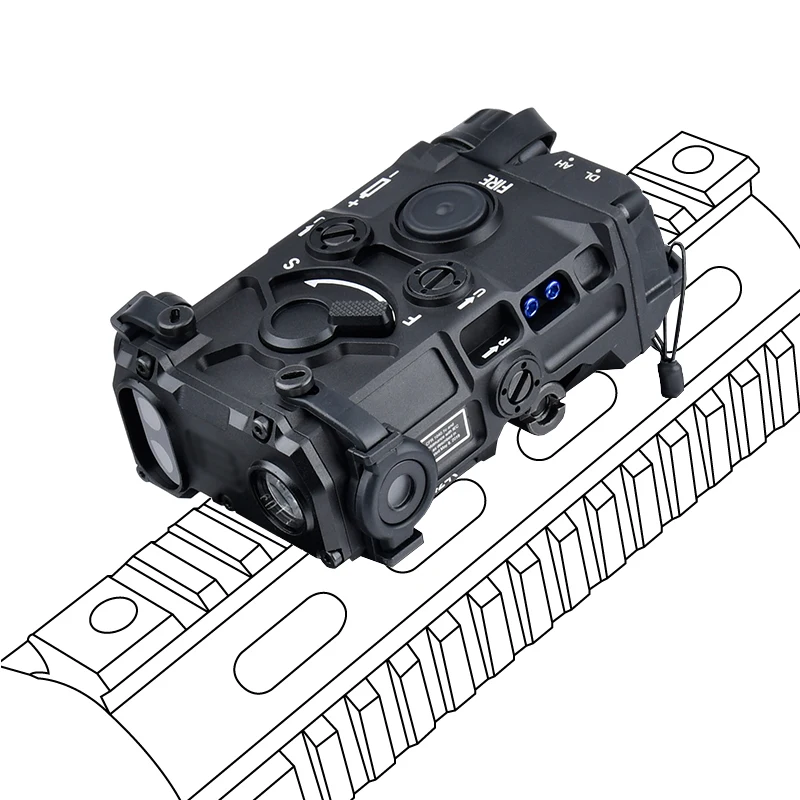 Mira láser táctica OGL con láser rojo/verde/azul y estroboscópico IR, brillo ajustable y soporte de riel de 20mm para Airsoft/Caza - imagen 5