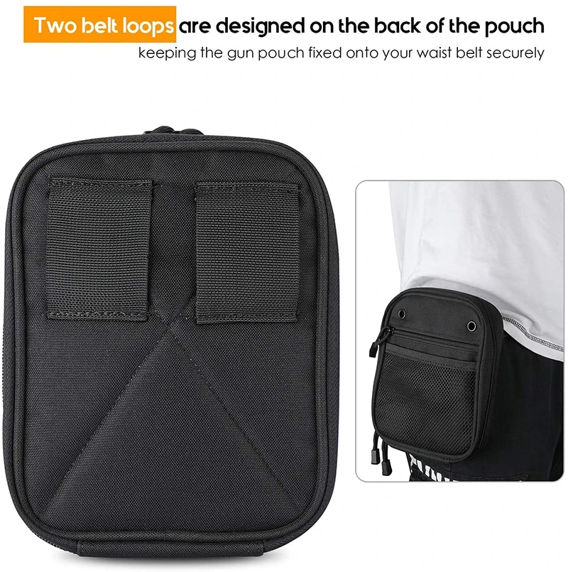 Bolsa táctica de pistola oculta para exteriores, riñonera para pistola oculta, bolsa de cintura para pistolas, funda de transporte para Airsoft - imagen 3