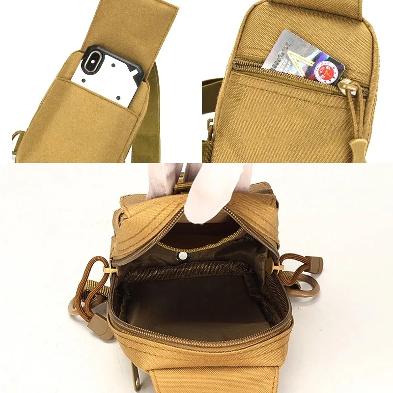 Bolso de pecho cruzado de caza para hombre, bolso de hombro para exteriores, bolso de teléfono de viaje, bolso cruzado de senderismo - imagen 5