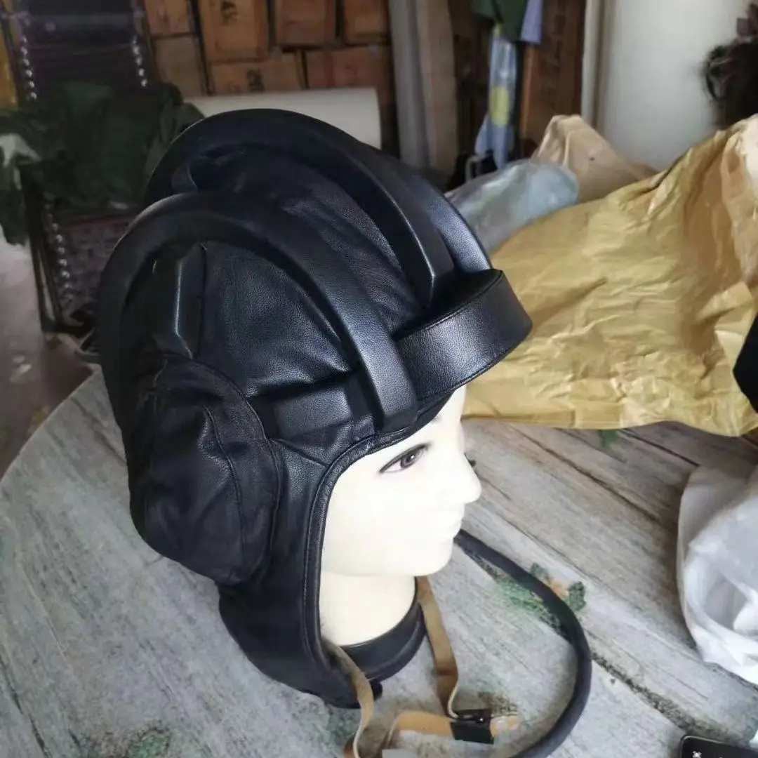 Sombrero de tanque táctico de estilo antiguo al aire libre, sombrero de tanque de cuero del Norte, sombrero de tanque de piel de oveja, Invierno - imagen 2