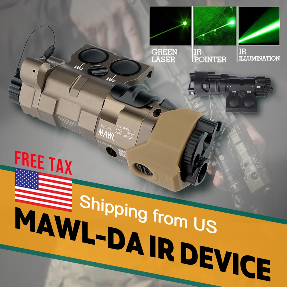 Nuevo dispositivo láser IR, iluminador láser de puntería MAWL-DA/MAWL CL + VSCEL/EEL de aluminio Shockpoof para Rifles reales 5,56, sujeta cero