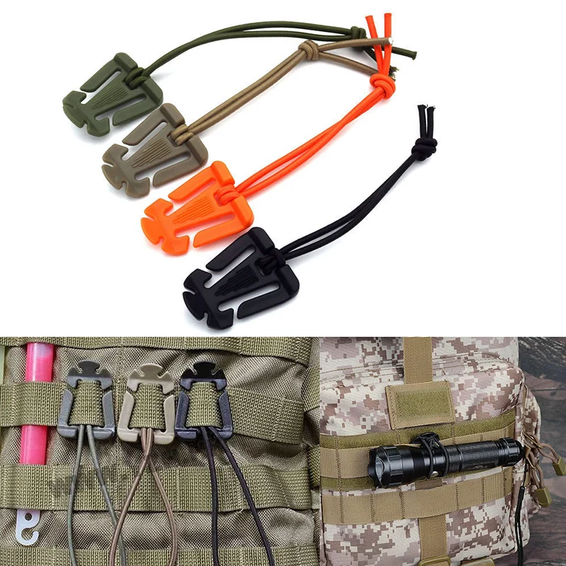 Molle Bloqueo de correas para colgar llavero, mosquetón, herramienta de dibujo rápido, Clip de conexión al aire libre, mochila de enlace, Campamento, caminata, escalada, cierre de gancho - imagen 4