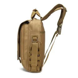 Molle Tan negro al aire libre 14 ''bolsa para ordenador portátil mochila táctica senderismo Camping bolsas mochilas para PC portátil bolso cruzado impermeable